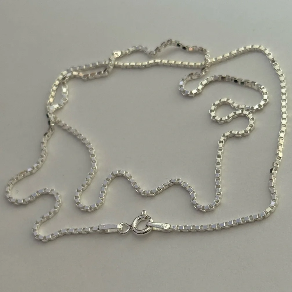 925 silver 23.75” 1mm necklace box chain unisex